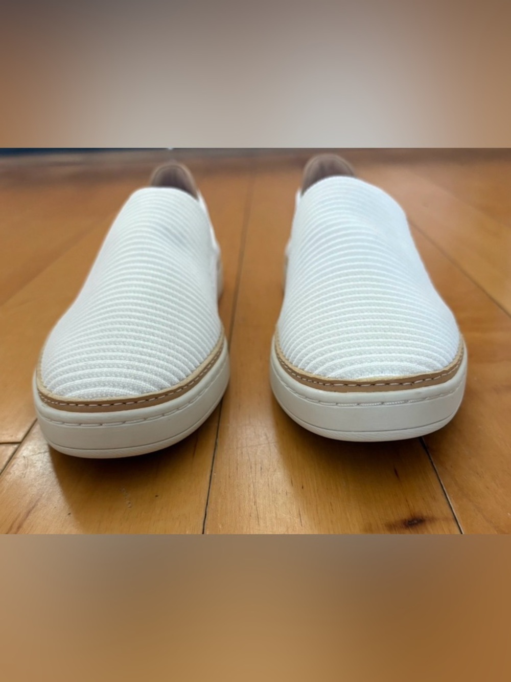 New UGG Sz 6.5 6 1/2 Women's Sammy Slip On White Rib Knit Minimalist Comfort - Picture 10 of 16